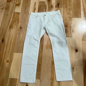 PRADA Tapered Fit Corduroy Pants - White